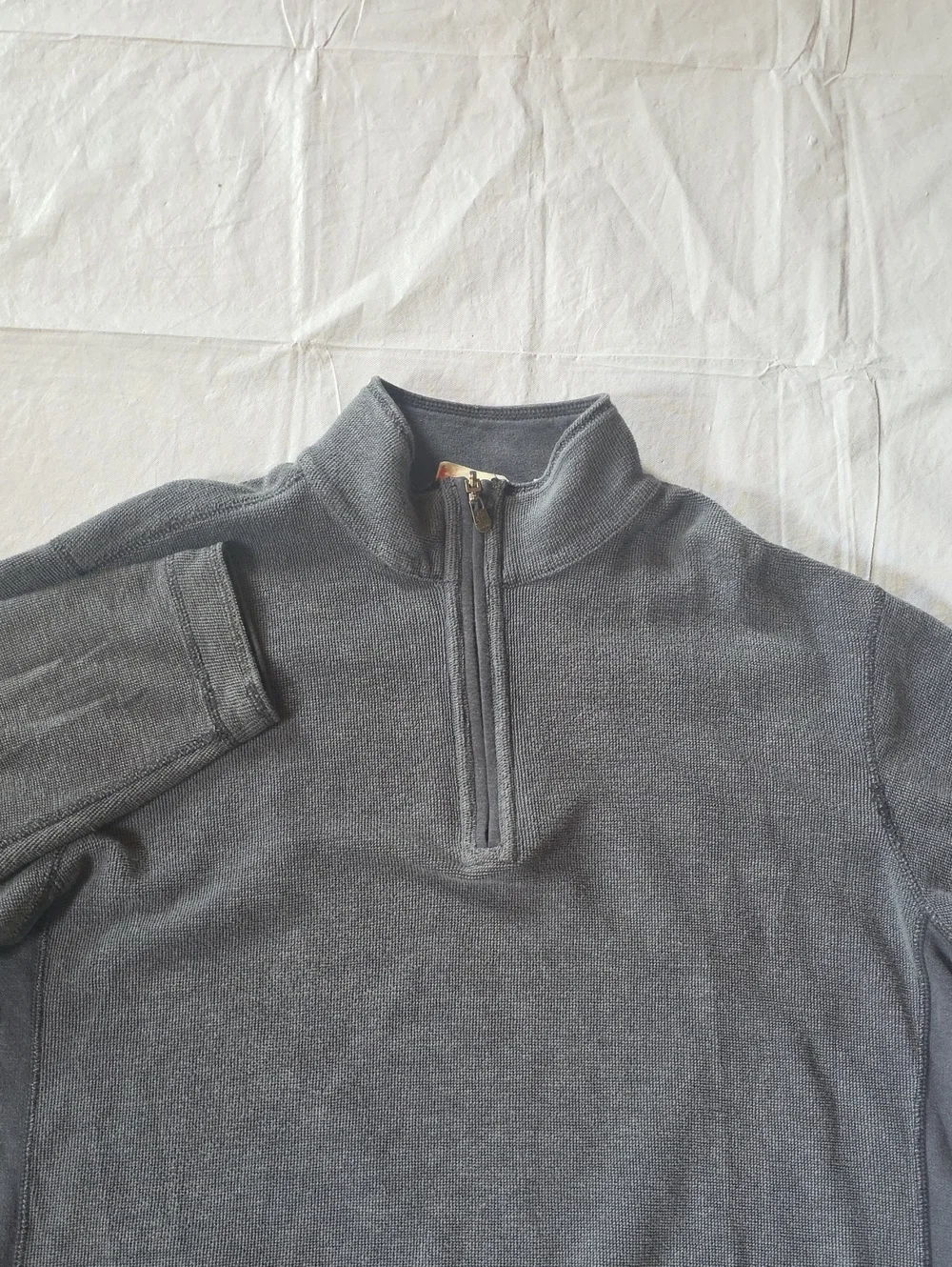 Tommy Bahama Men's 1/4 Zip Textured Knit Pullover Gray Long Sleeve XL